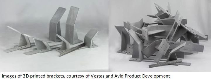 3D printed brackets for Vestas manufactured by Avid Product Development